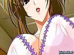 Hentai in sexy panties gets licked