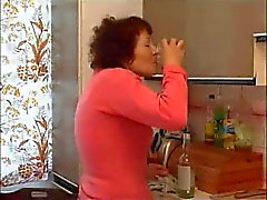 granny masturbating with bottle