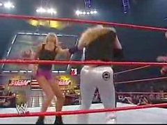 Trish Stratus vs Stacy Keibler Bra&Panties Paddle On A Pole Match