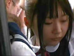 Japanese schoolgirl gets poked and prodded before she fucks