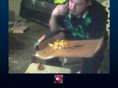 Man gets nasty with 3 pizzas and doritos