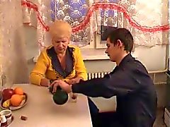 Russian mature mom and her boy! Amateur!