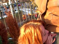 Real Ginger Street Whore Outdoor No Condom Sex with Stranger