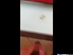 White Girl Jerks Black BF's Cock While He Watches Porn