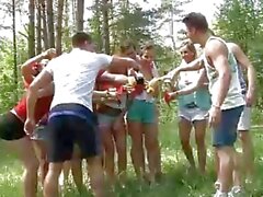 Group sex in the nature for a bunch of insatiable college girls sounds like fun - Sunporno