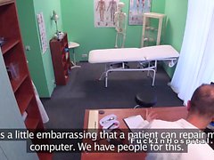 Patient hard rides doctors dick in office