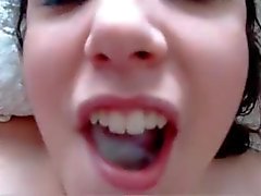 Beautiful girl cum mouth