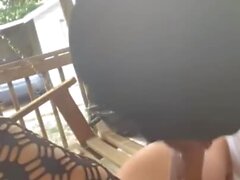 dog barking while she pounds his ass