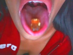 PrincessMJ swallowing gummies