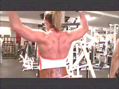 kvinnliga kroppsbyggare gym muskel 