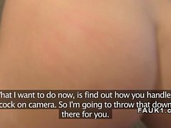 British fake agent fingers ass to babe