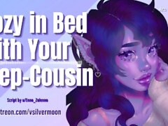 Cozy in bed with your Step-Cousin [3Dio] [ASMR Roleplay] [Gentle Femdom]