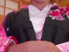 Flawless blowjob in her kimono during home XXX - More at Slurpjp com
